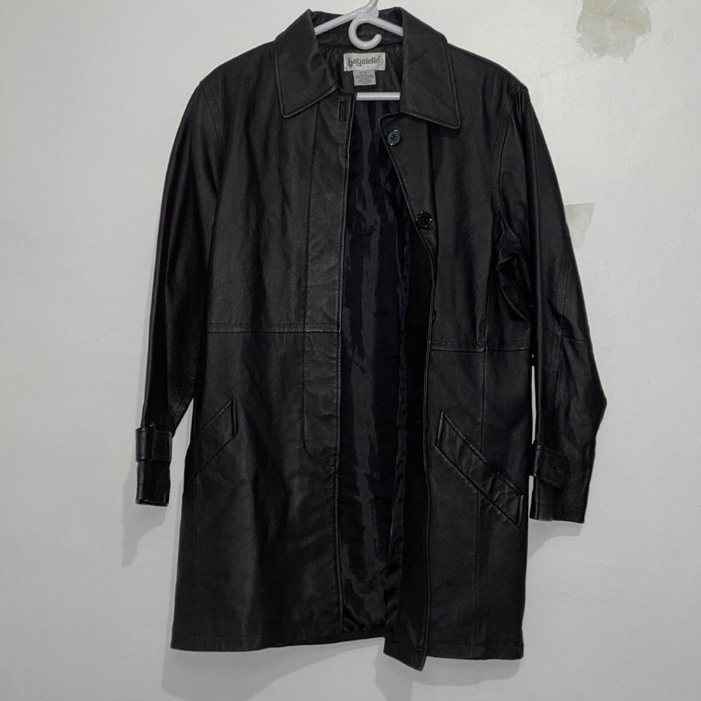 Size 12 Bagatelle Black Leather Coat